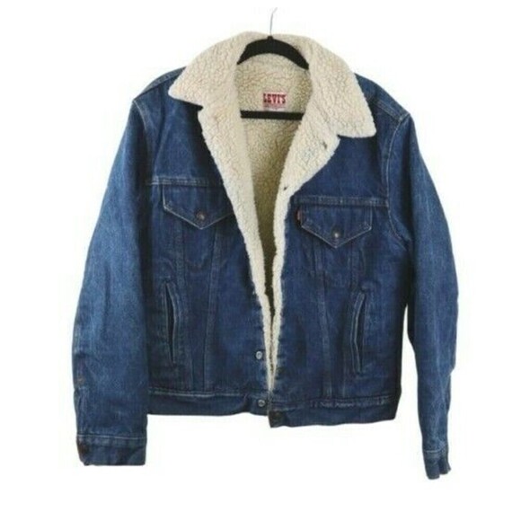 Levi’s San Fransisco Vintage Unisex Size XL Denim Sherpa Trucker Jean Jacket USA - Picture 13 of 16